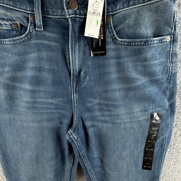 NWT Banana Republic Traveler Jeans Blue 30x30 Slim Fit Denim Soft Stretch Adult - Picture 8 of 16